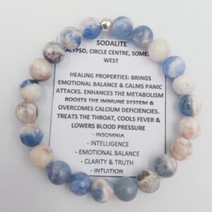 Light Blue Spot Jasper Bracelet, 8mm beads