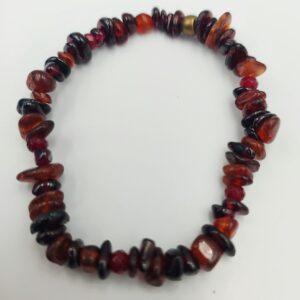 Garnet Chip Bracelet with small red bead
