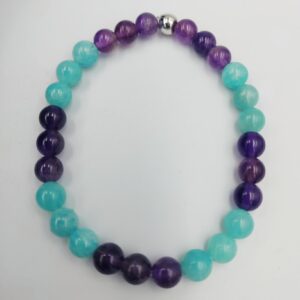 Amazonite and Amethyst Bracelet with 6mm beads