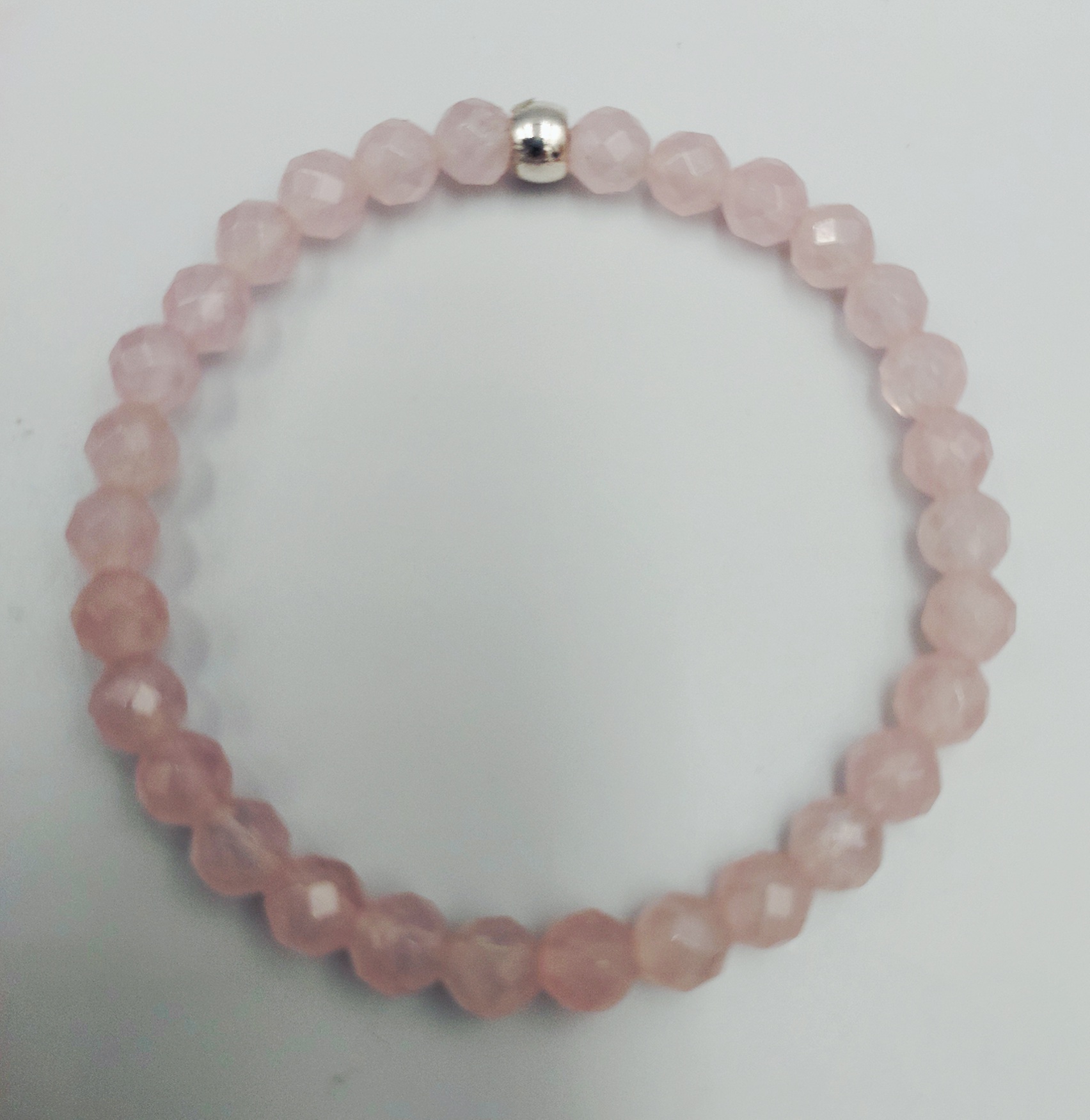Faceted Rose Quartz Bracelet with 6mm beads