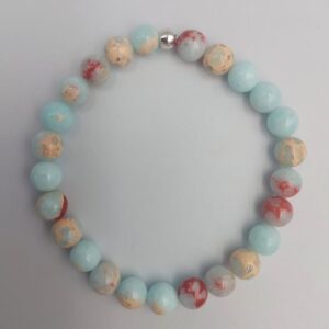 Agalmatolite Pagoda Bracelet with 8mm beads