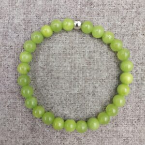 Flower Jade Bracelet with 6mm beads