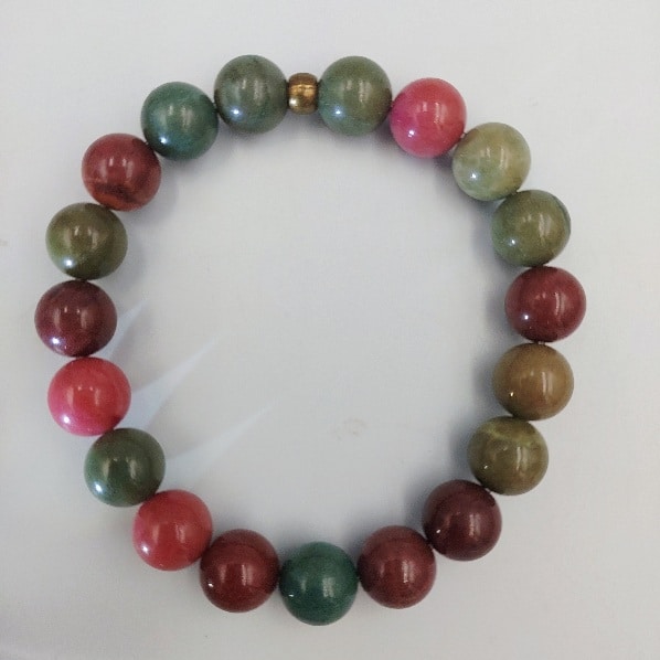 Polychrome Jasper Bracelet with 10mm beads