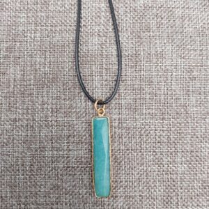 Amazonite Rectangular Pendant Necklace