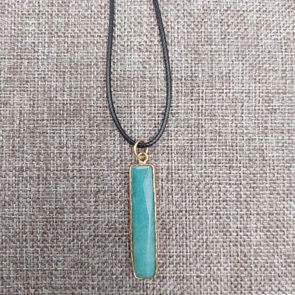Amazonite Rectangular Pendant Necklace