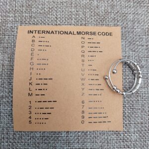 Morse Code Anxiety Fiddle Ring