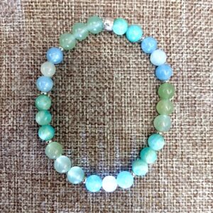 Anxiety and Stress Bracelet with Amazonite Aventurine and Aquamarine 6mm beads