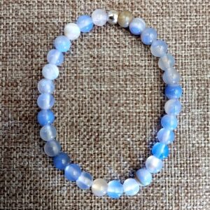 Blue Chalcedony Bracelet with 6mm beads