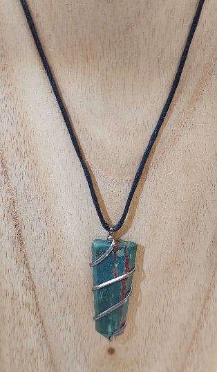 Wrapped Bloodstone Necklace