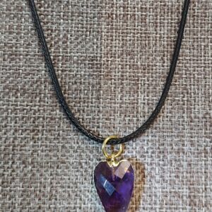Amethyst Heart Necklace in gold colour setting