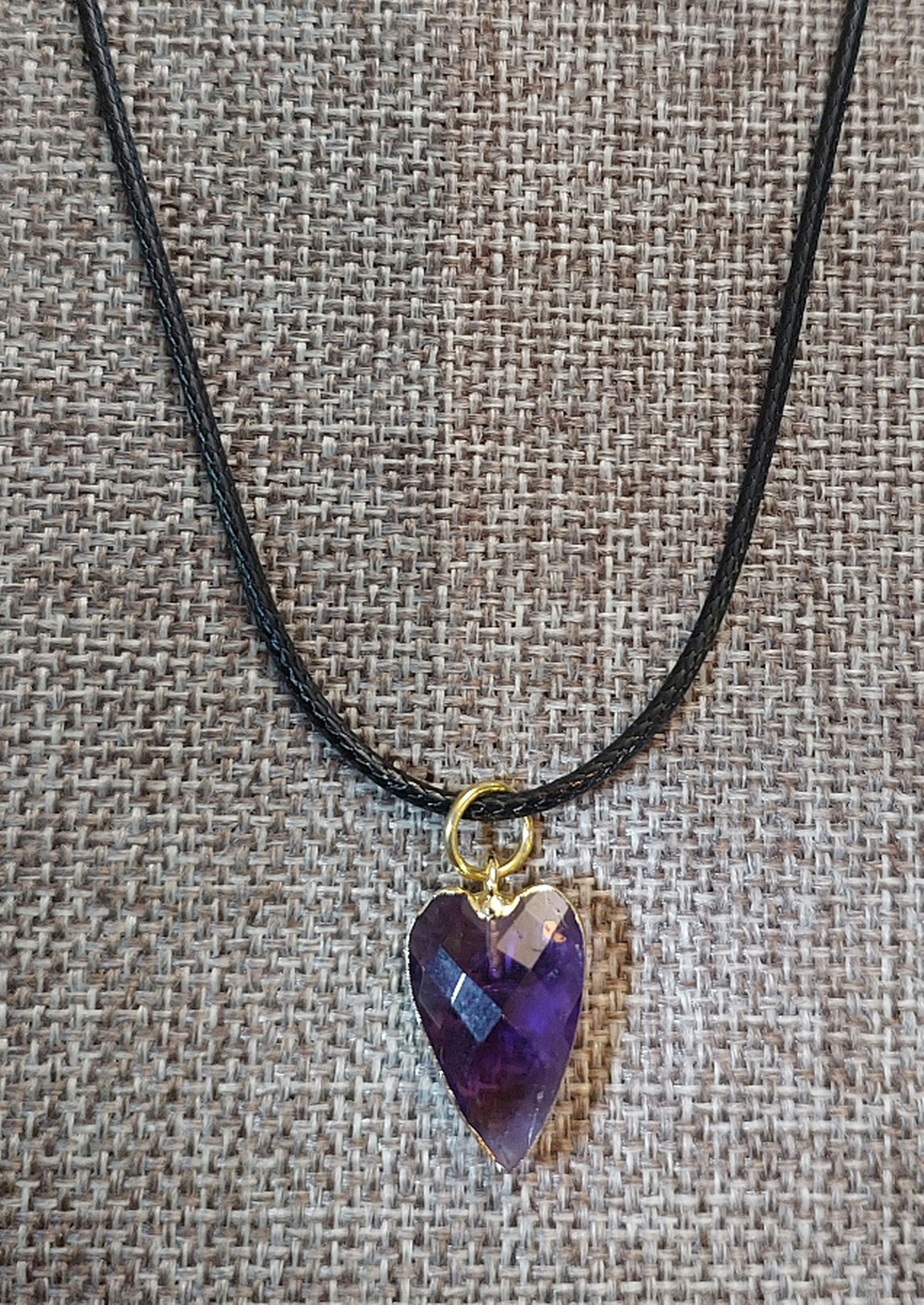 Amethyst Heart Necklace in gold colour setting