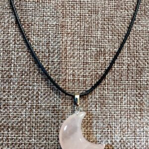 Rose Quartz Moon Necklace