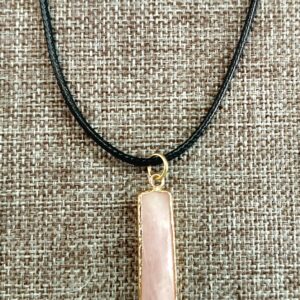 Rose Quartz Rectangle Necklace