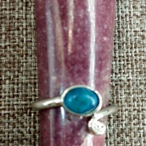 Blue Apatite Ring with a Spiral