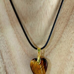 Tiger's Eye Long Heart Necklace