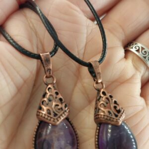 Amethyst Teardrop Tibetan Necklace