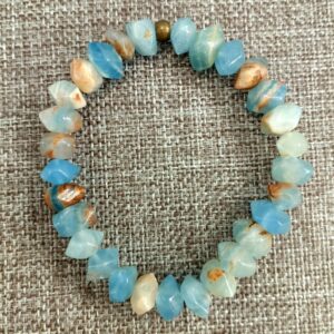 Faceted Blue Calcite Nugget Bracelet