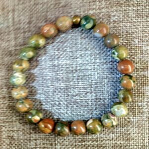 Bird's Eye Rhyolite Bracelet with 8mm beads