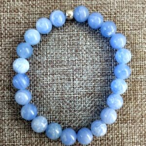 Blue Lace Bracelet with 8mm beads