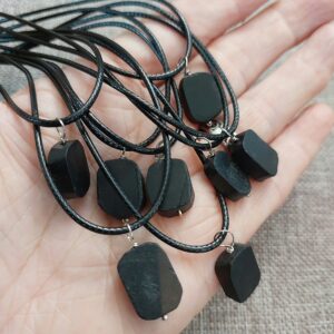 Small Shungite Rectangle Necklace
