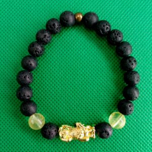 Pixiu Bracelet with Citrine and Lavastone