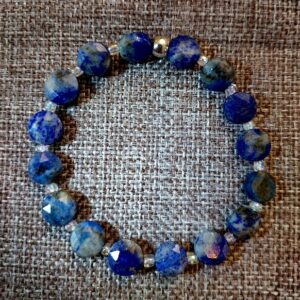 Lapis Lazuli Bracelet with Round Flat Beads