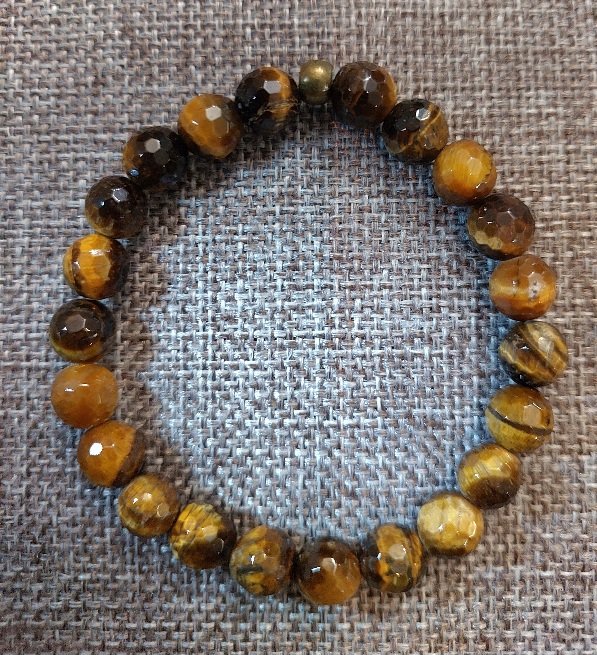 Tiger's Eye Bracelet with 8mm Faceted Beads