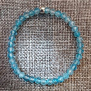 Blue Topaz Bracelet with 4mm Faceted Beads