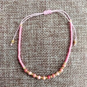 Dainty Rhodonite Bracelet with 3mm beads