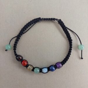 7 Chakra Macrame Bracelet 6mm beads