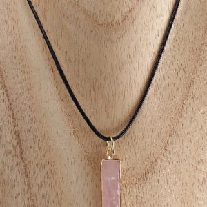 Rose Quartz Rectangle Necklace