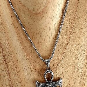 Horus Eye Ankh Stainless Steel Necklace