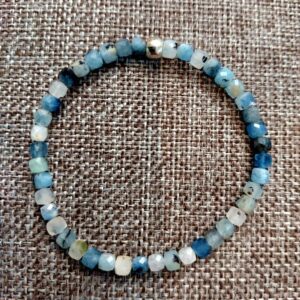 Aquamarine Bracelet with 3mm Faceted Beads