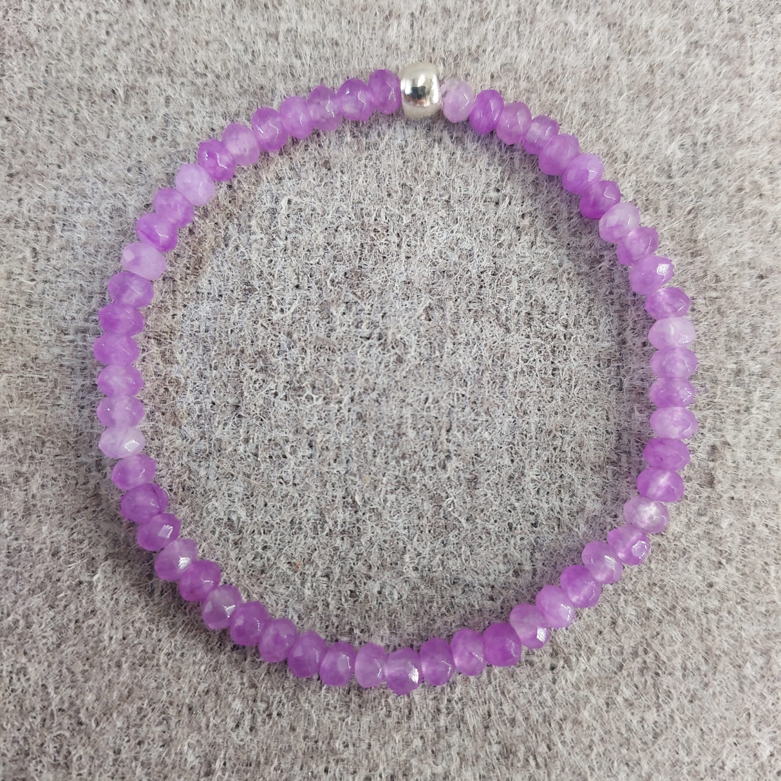 Purple Mountain Jade Bracelet with 4mm Faceted Beads