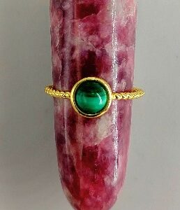 Round Golden Malachite Ring