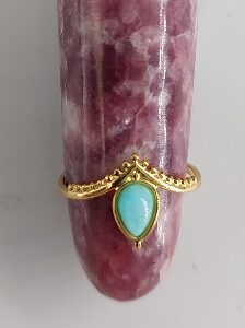 Golden Teardrop Amazonite Ring