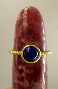 Round Golden Lapis Lazuli Ring
