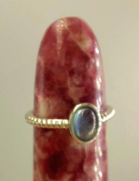 Oval Labradorite Ring Silver Colour