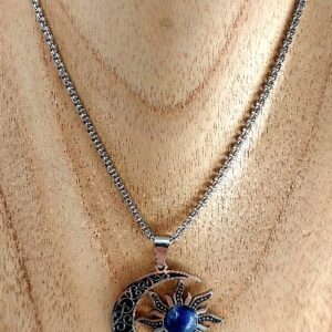 Lapis Lazuli Sun and Moon Necklace