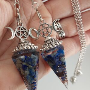 Lapis Lazuli in Resin Pendulum