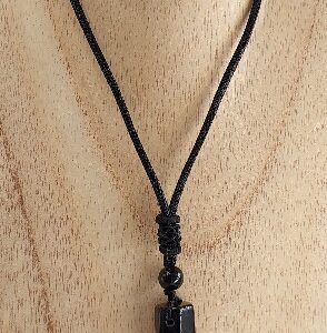 Obsidian Prism Cord Necklace