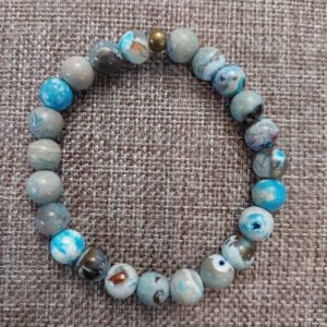 Turquoisy Fire Agate Bracelet with 8mm beads