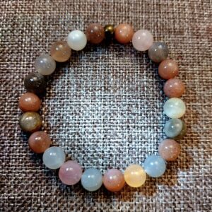 Mixed Moonstone Bracelet with 8mm beads
