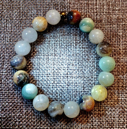 Flower Amazonite Bracelet with 10mm Beads