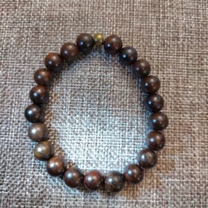 Dark Brown Wood Bracelet with 8mm beads