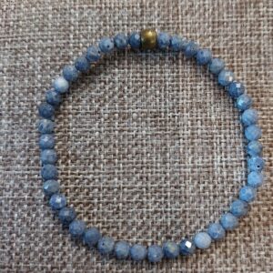 Blue Coral Bracelet with 4mm square Beads