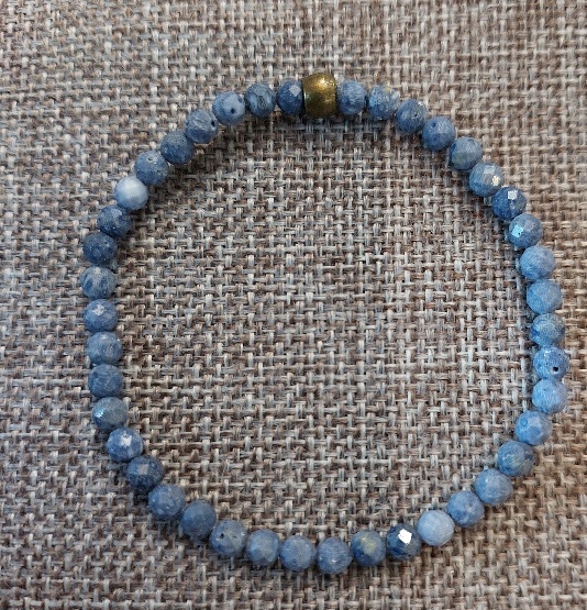 Blue Coral Bracelet with 4mm square Beads