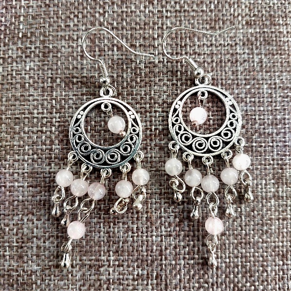 Rose Quartz Bohemian Earrings