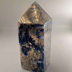 Golden Pyrite Calcite Prism 9cm
