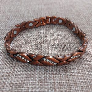 Magnetic Rhinestone Copper Bangle